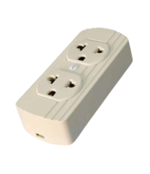 Regleta 2T C/Tierra Crema - Ultra Electric